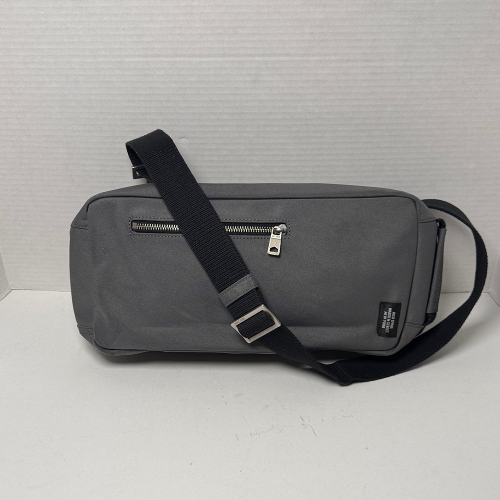 Jack Spade Gray Crossbody Belt Bag with Black Strap